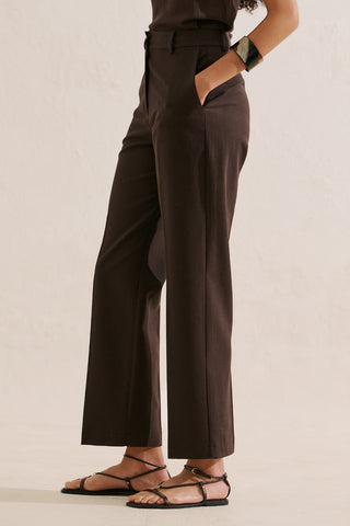 Classic Straight Leg Trousers Brown