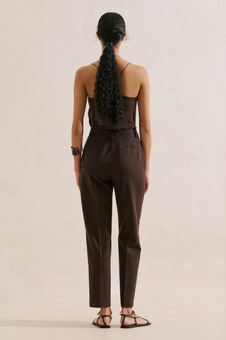 Classic Straight Leg Trousers Brown