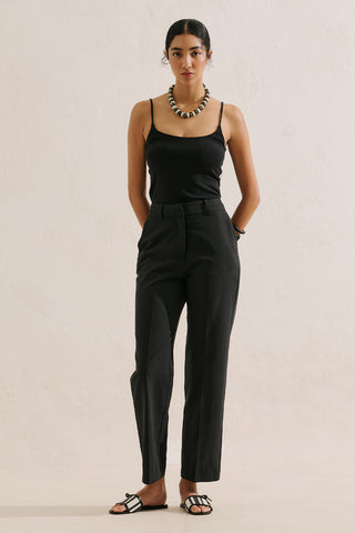 Classic Straight Leg Trousers Black