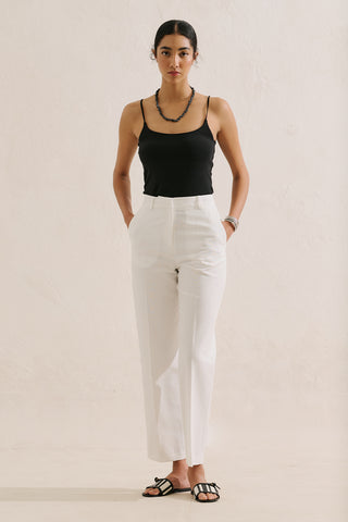 Classic Straight Leg Trousers Ecru