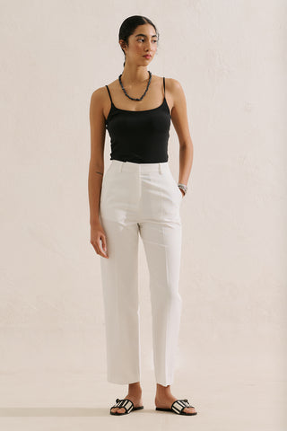 Classic Straight Leg Trousers Ecru