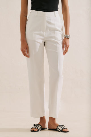 Classic Straight Leg Trousers Ecru