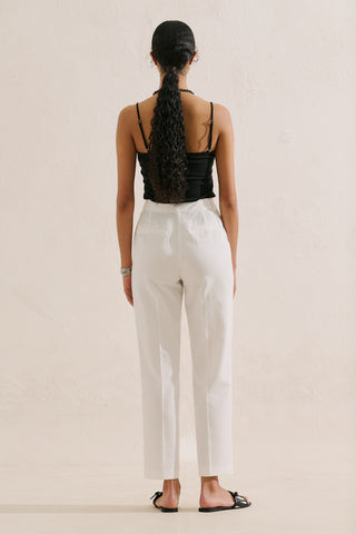 Classic Straight Leg Trousers Ecru