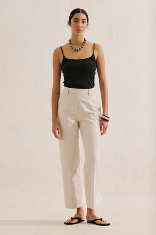 Classic Straight Leg Trousers Beige