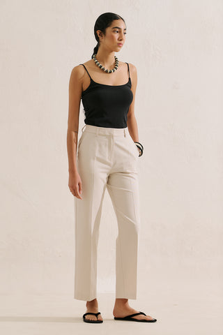 Classic Straight Leg Trousers Beige