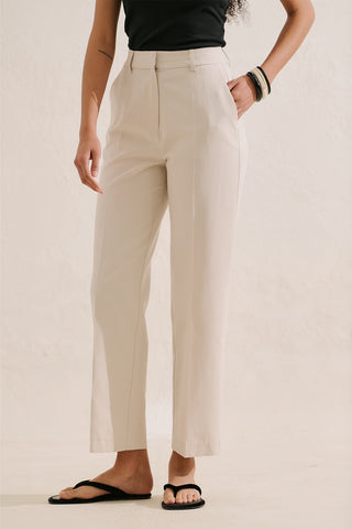 Classic Straight Leg Trousers Beige