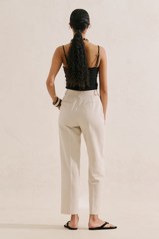 Classic Straight Leg Trousers Beige