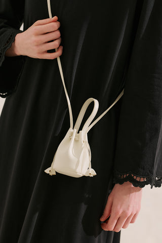 Lula Mini Ruched Bag Ecru
