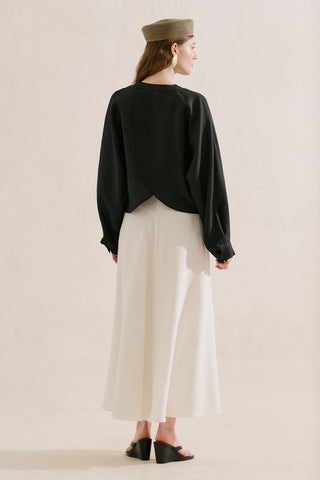 Linen Cape Style Shirt Black