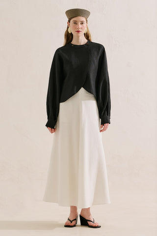 Linen Cape Style Shirt Black