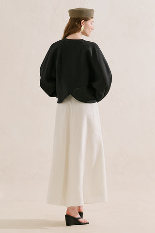 Linen Ruffle Skirt Ecru