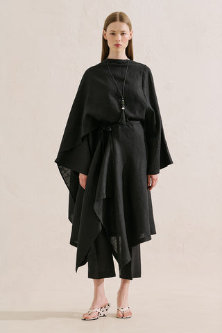 Linen Tie Pareo Black
