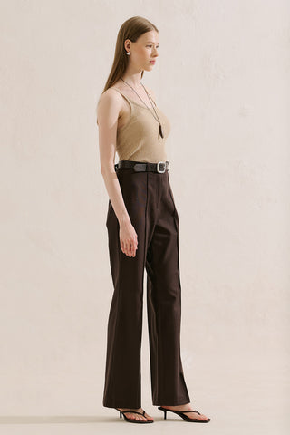 Classic Wide Leg Trousers Brown