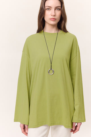 Oversize Long Sleeve T-Shirt Olive Green