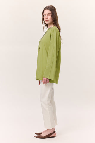 Oversize Long Sleeve T-Shirt Olive Green