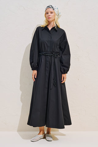 Edith Shirt Dress Black