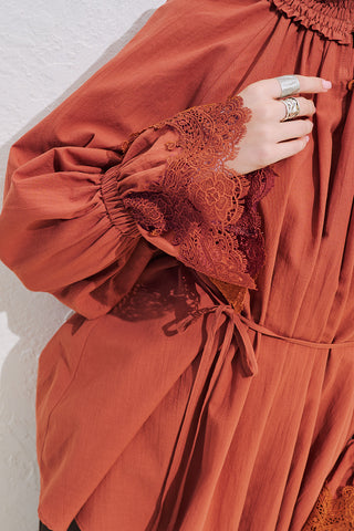 Lace Sleeve Edition Blouse Tile