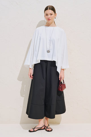 Voluminous Cape Blouse Ecru