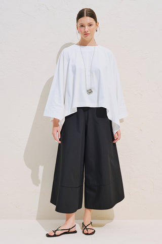 Voluminous Cape Blouse Ecru