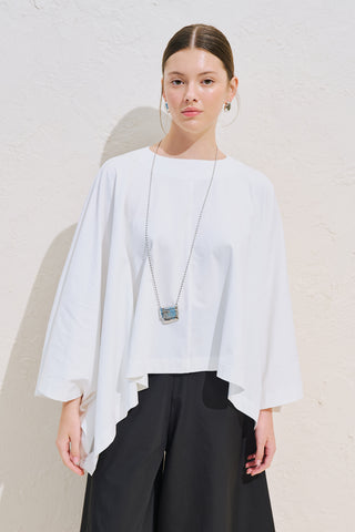 Voluminous Cape Blouse Ecru