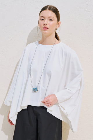 Voluminous Cape Blouse Ecru