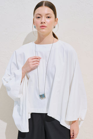 Voluminous Cape Blouse Ecru