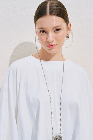 Voluminous Cape Blouse Ecru