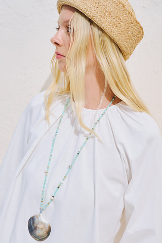 Relaxed Tie Detail Blouse With Gathered Finish Ecru