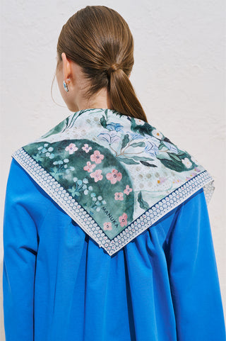 Patterned Cotton Square Scarf Mita