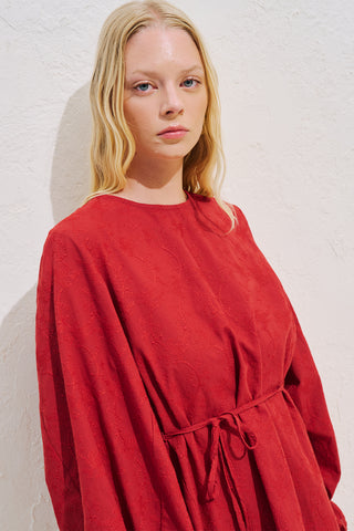 Limited Edition Embroidered Voluminous Blouse Red