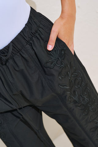 Limited Edition Embroidered Trousers Black