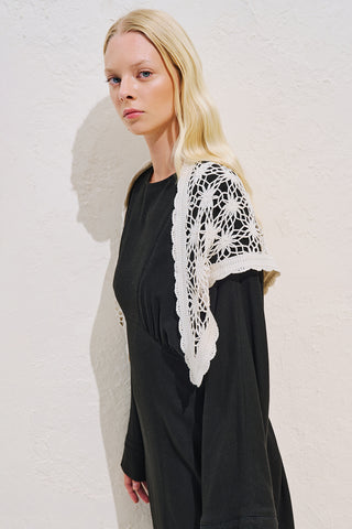 Lara Lace Triangle Scarf Natural
