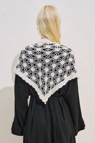 Lara Lace Triangle Scarf Natural