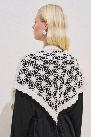 Lara Lace Triangle Scarf Natural