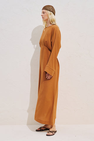 Linen Blend Wide Sleeve Dress Tile