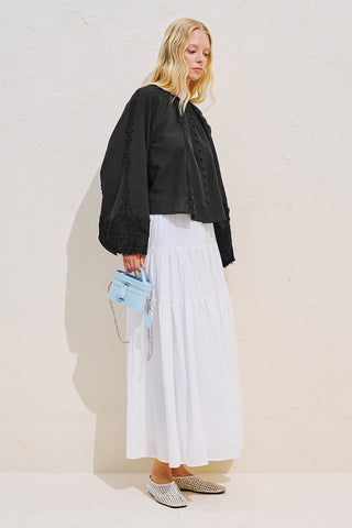 Voluminous Shirt With Lace Sleeves Black