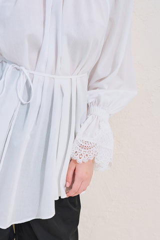 Lace Sleeve Edition Blouse Ecru