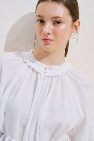 Lace Sleeve Edition Blouse Ecru