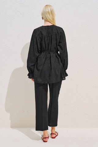 Limited Edition Embroidered Voluminous Blouse Black