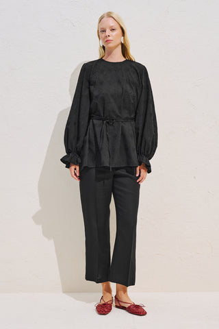 Limited Edition Embroidered Voluminous Blouse Black