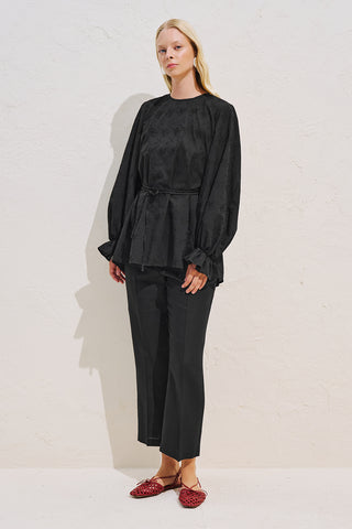 Limited Edition Embroidered Voluminous Blouse Black