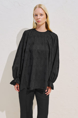 Limited Edition Embroidered Voluminous Blouse Black