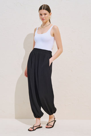 Muslin Balloon Trousers Black