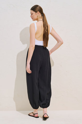 Muslin Balloon Trousers Black