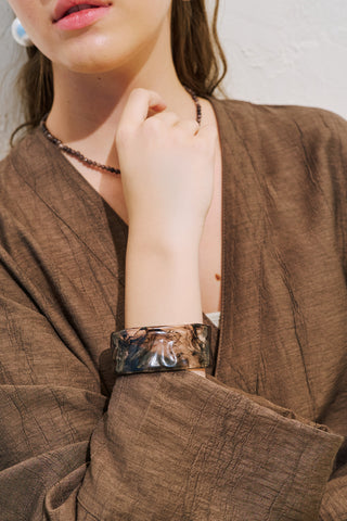 Marbled Resin Bracelet Black