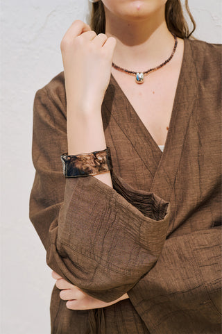 Marbled Resin Bracelet Black