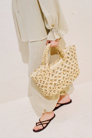 Crafted Straw Bag Natural