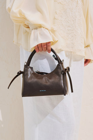 Camila Mini Bow Bag Dark Brown