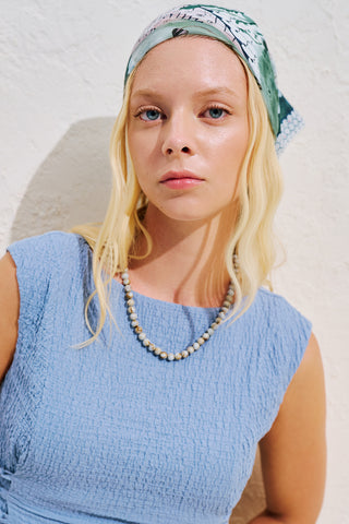 Patterned Cotton Square Scarf Mita