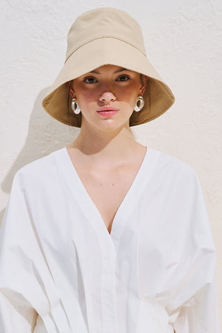 Drawstring Bucket Hat Camel